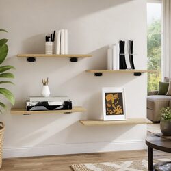 Concise Storage Solution: Sonoma Oak Bookshelf Boards - 4 pcs
