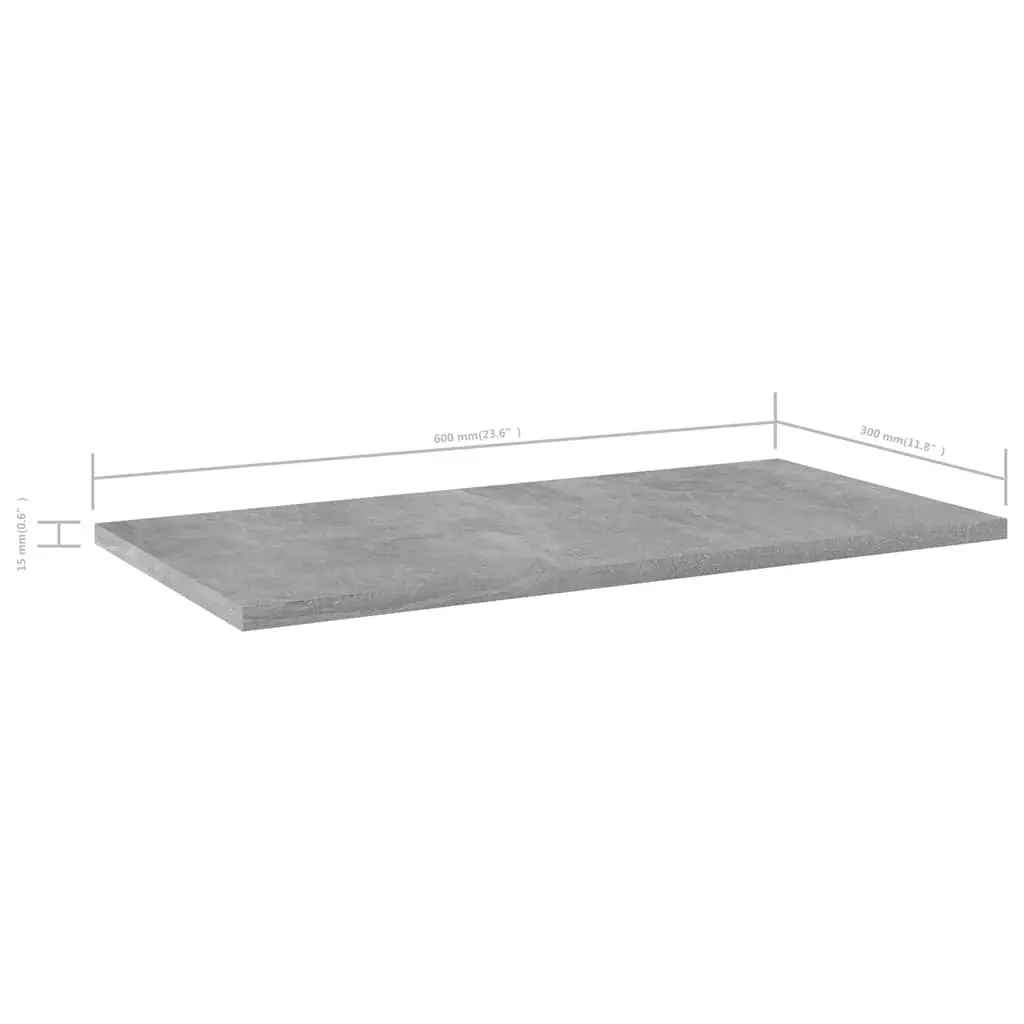 Bookshelf Boards Concrete Grey 60x30x1.5 cm Engineered Wood Storage Shelving 4 Piece