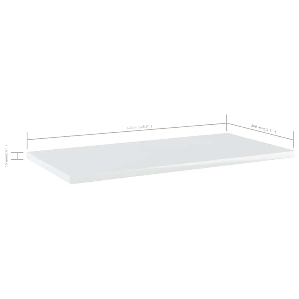 Wall Mount Shelf Boards Set White 4 Pieces Engineered Wood 60x30x1.5cm Storage Display Panel