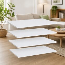 Floating Wall Shelves - 4 Pack White Boards, Perfect Size