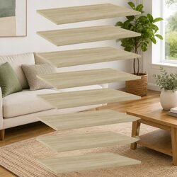 Floating Shelves in Brown - 8 Boards for Storage