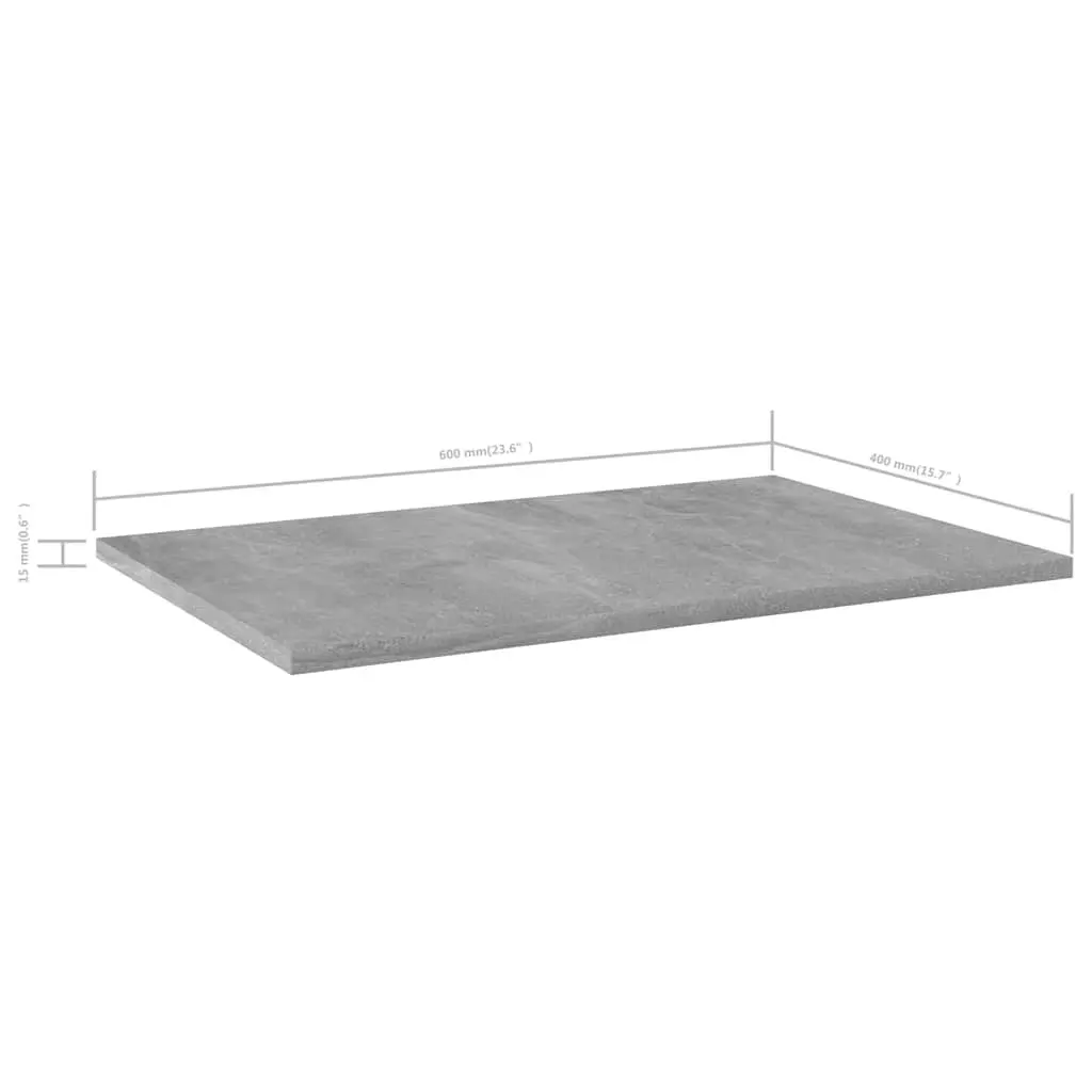 Bookshelf Boards Grey 60x40x1.5 cm Engineered Wood Set of 4 Floating Shelves