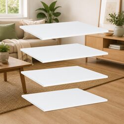 Concise 4 Pack of White Floating Shelf Boards