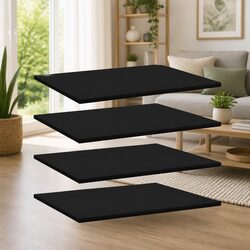 Concise and Durable Black Floating Bookshelf Boards - 4 Pack