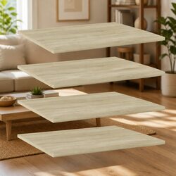 Compact and Stylish Floating Bookshelf Boards - 4 in Brown