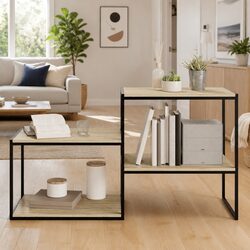 Compact Set of 8 Floating Shelf Boards in Sonoma Oak