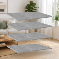 Compact Grey Floating Shelves - 4 Boards for Easy Display