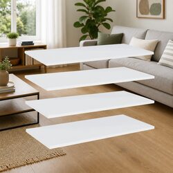Simple and Strong White Bookshelf Boards