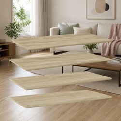 Compact and Stylish Floating Bookshelf Boards - Set of 4