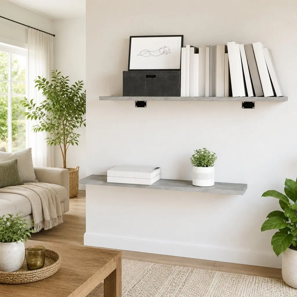 4-Piece Grey Bookshelf Board Set