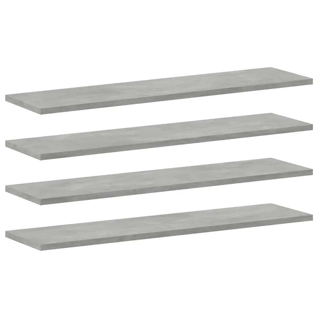 4-Piece Grey Bookshelf Board Set