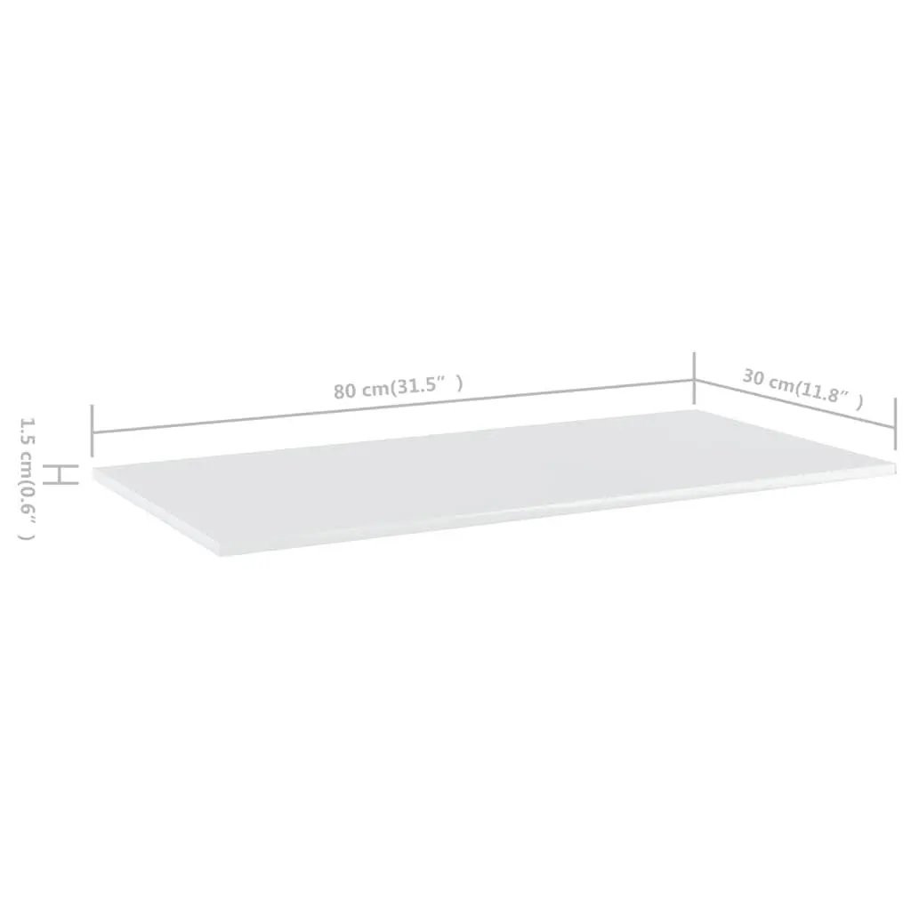 Floating Shelf Boards White 80 x 30 cm Engineered Wood Wall Mounted Storage Display 4 Piece