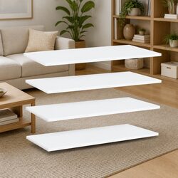 Floating Shelf Boards - Compact 4 Pcs White Storage Solution