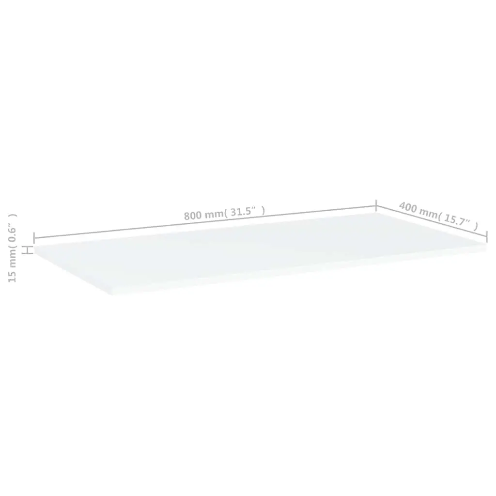 Floating Shelf Boards White 80 x 40 cm Set of 4 Wall Mount Storage Shelves