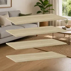 Compact and Functional Brown Bookshelf Boards, 4 Pcs