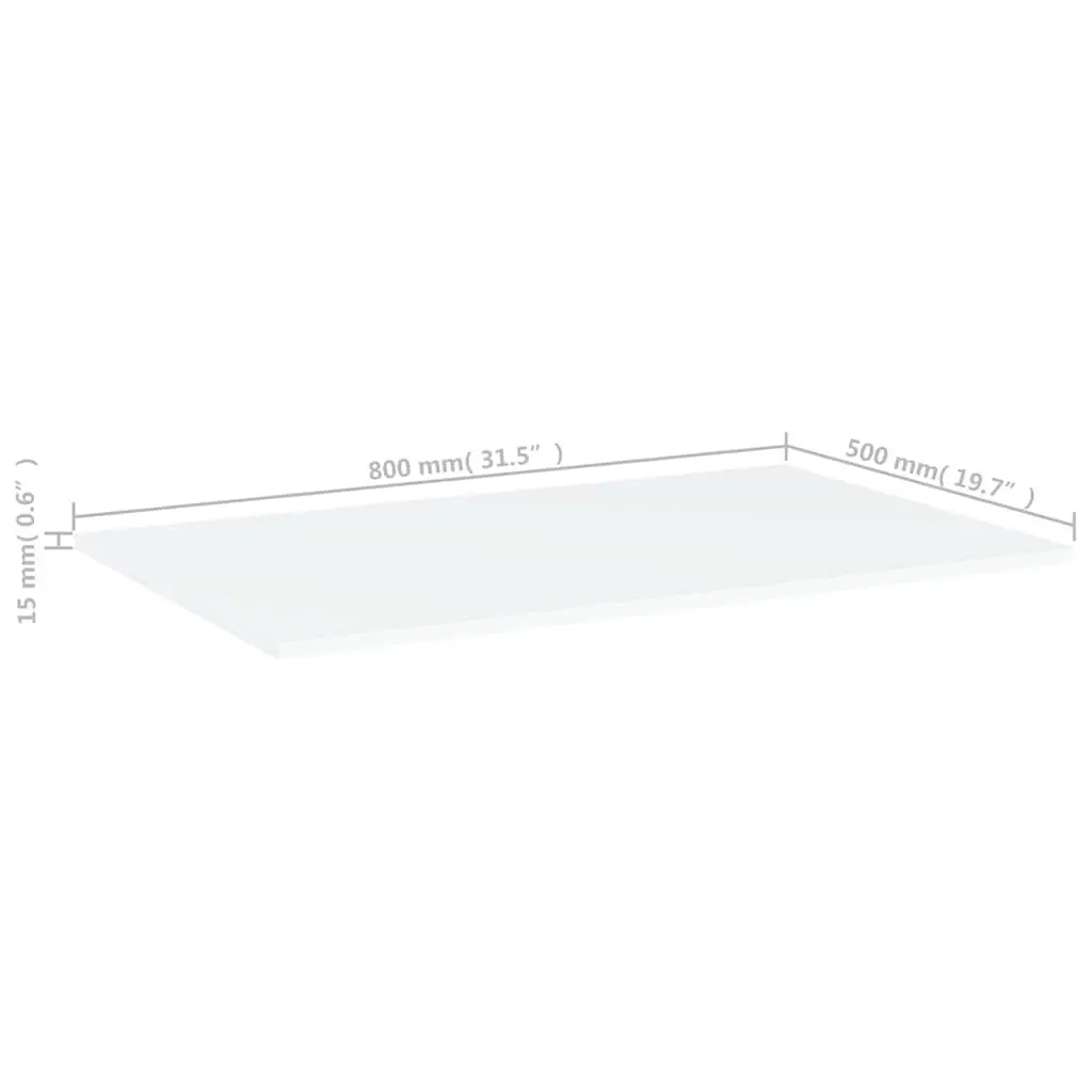 Floating Bookshelf Boards White 80 x 50 x 1.5 cm Wall Mounted Storage Shelves 4 Pieces