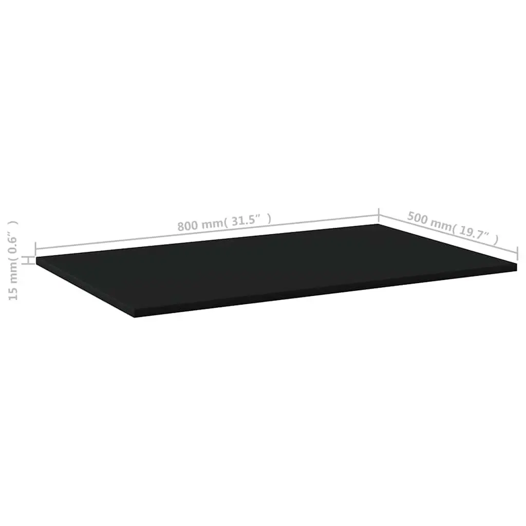 Floating Shelf Boards Black 80 x 50 cm Wall Mounted Storage Shelving Panel Set 4 Piece