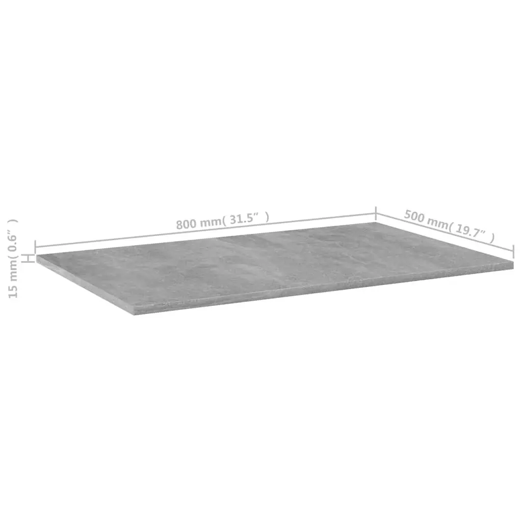 Floating Shelf Boards Grey Engineered Wood 80 x 50 cm Wall Storage Display Organiser 4 Piece