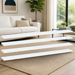 Compact and Durable White Floating Shelves (4 pcs)
