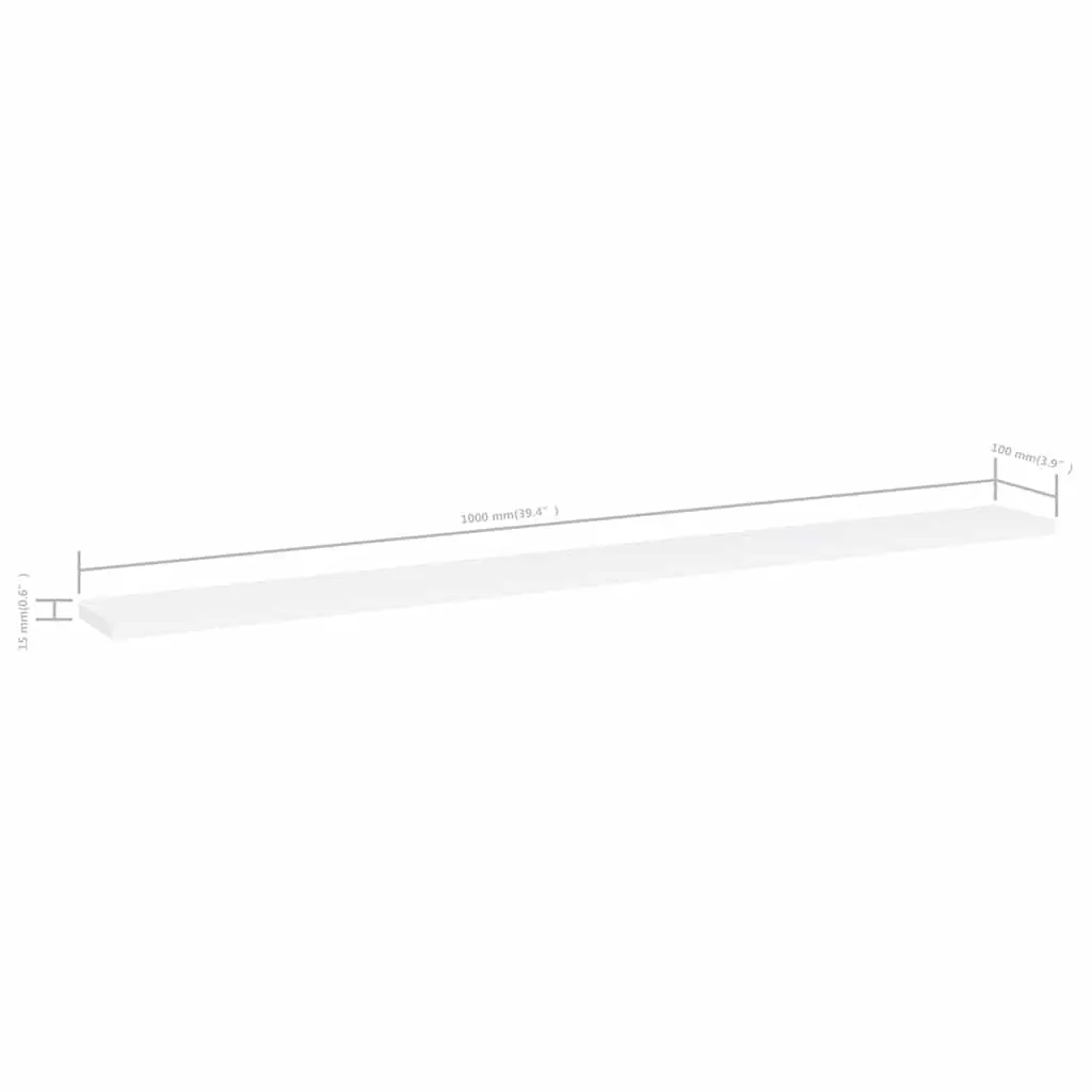 Bookshelf Boards White 8 Piece Floating Shelves Storage Wall Mount Display