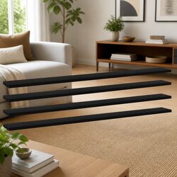 Compact Black Engineered Wood Bookshelf Boards