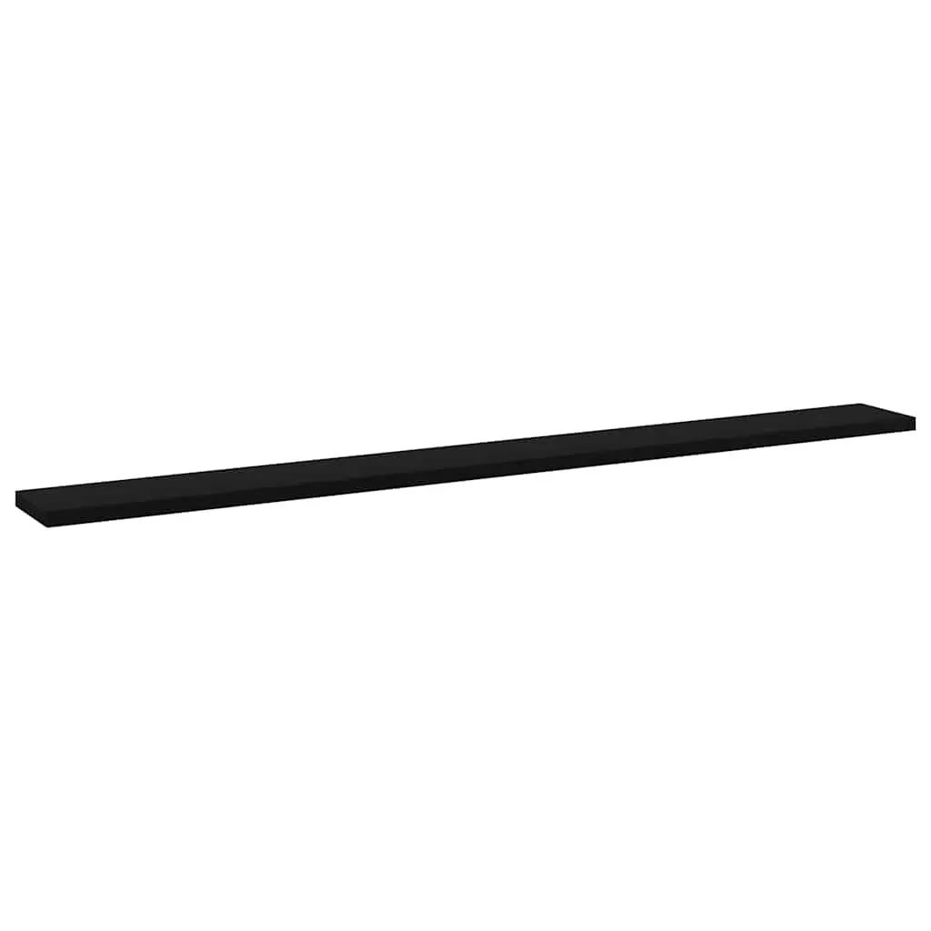 Black Floating Shelf Boards Set of 4 Engineered Wood Storage Solutions