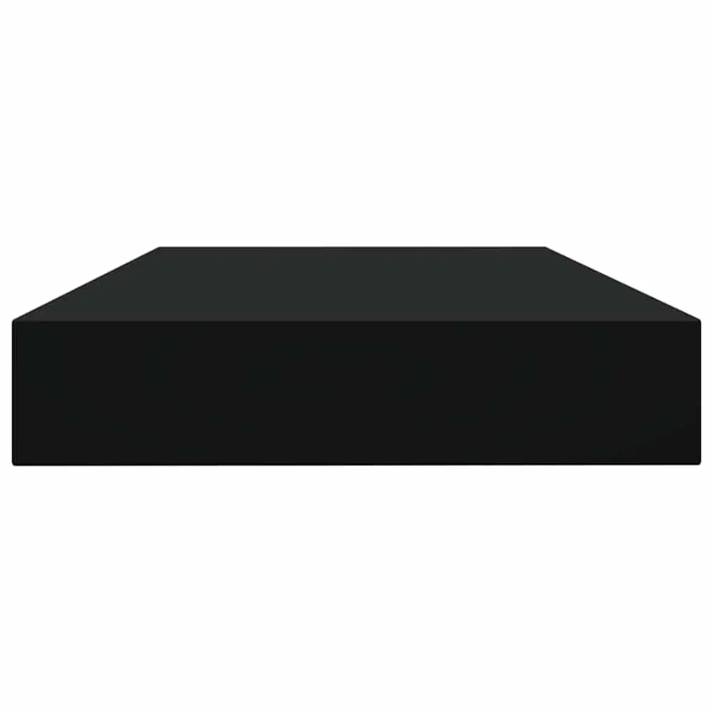 Black Floating Shelf Boards Set of 4 Engineered Wood Storage Solutions