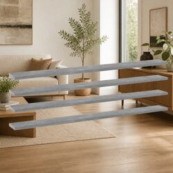 Floating Shelf Boards 4 Pack Grey Storage Shelving Engineered Wood Wall Mount
