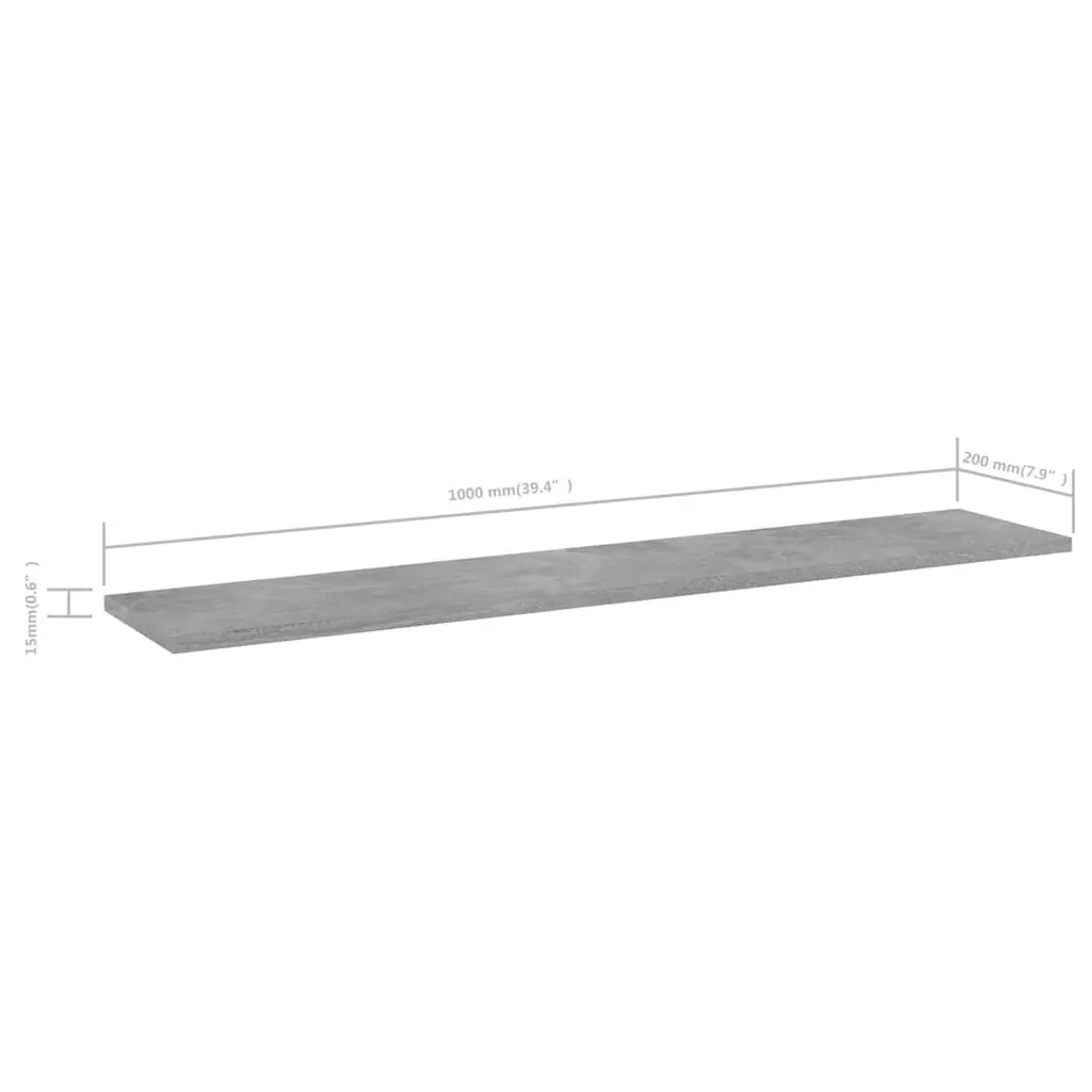 Floating Shelf Boards Grey 8 Piece Wall Mount Storage Shelving Unit Engineered Wood