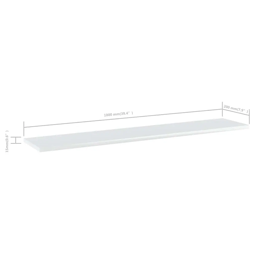 Floating Shelf Boards White Set of 4 Engineered Wood Wall Mount Storage Display Organizer