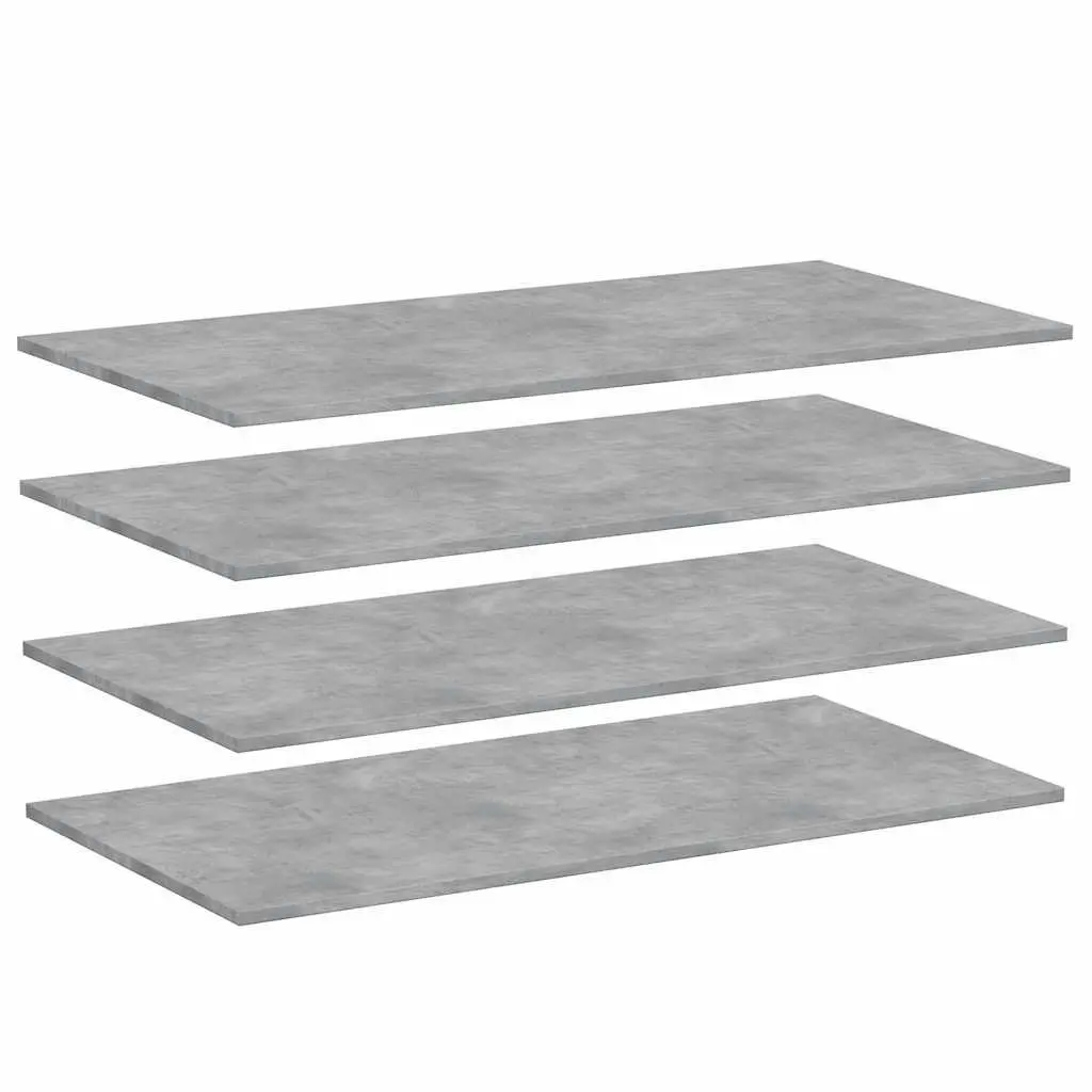 Bookshelf Boards Grey 100 x 50 cm 4 Piece Wall Storage Shelves Floating Display Panels