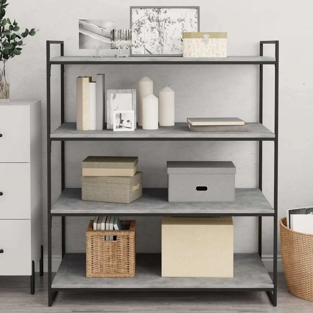 Bookshelf Boards Grey 100 x 50 cm 4 Piece Wall Storage Shelves Floating Display Panels