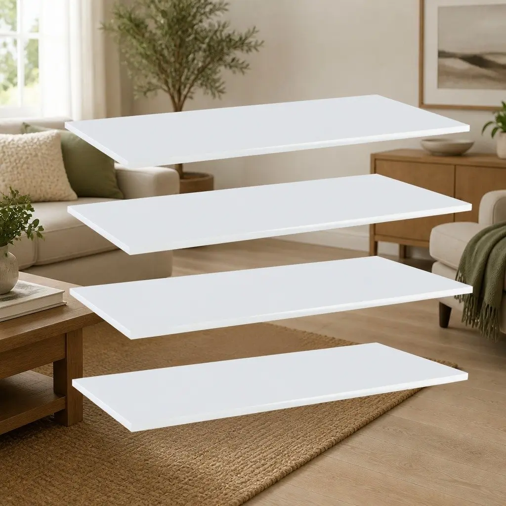 Floating Wall Shelves White 100 x 50 cm Storage Boards Home Display Organiser