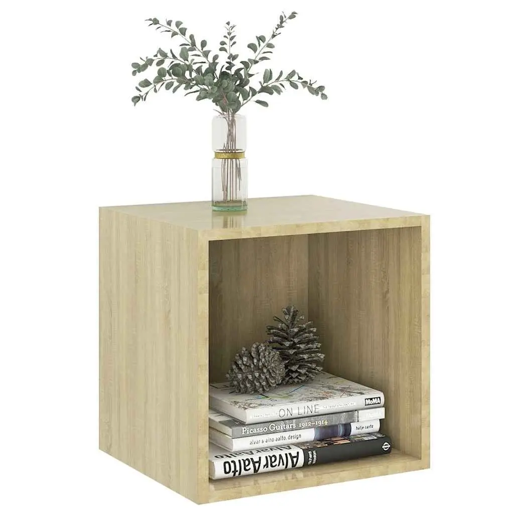 Wall Cabinet Brown 37x37x37 cm Floating Storage Shelves Engineered Wood Set of 2