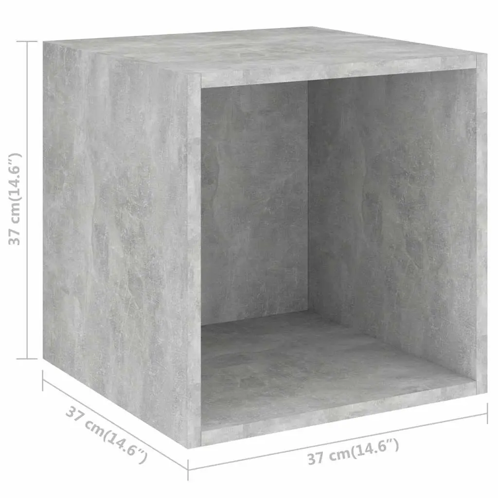 Wall Cabinet Grey Engineered Wood Floating Storage Shelf 37x37x37cm