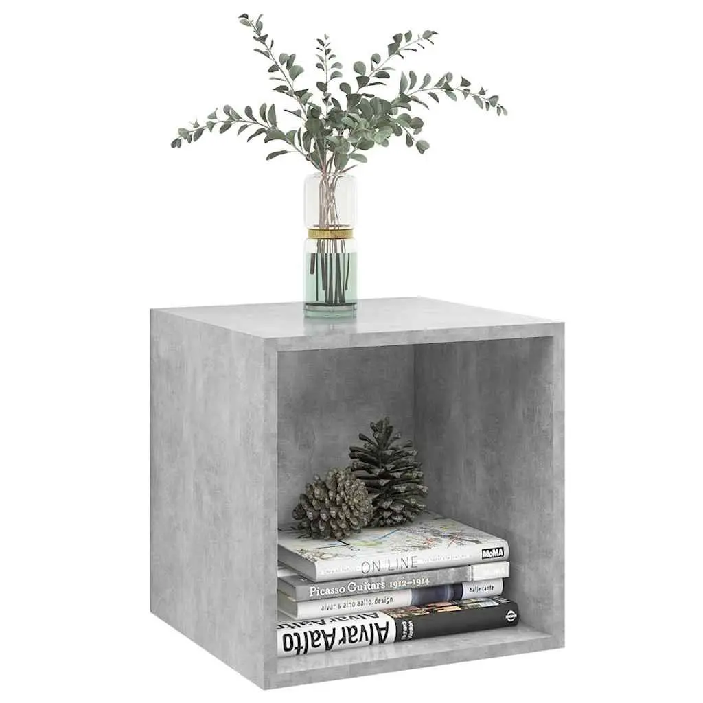 Wall Cabinet Grey Engineered Wood Floating Storage Shelf 37x37x37cm