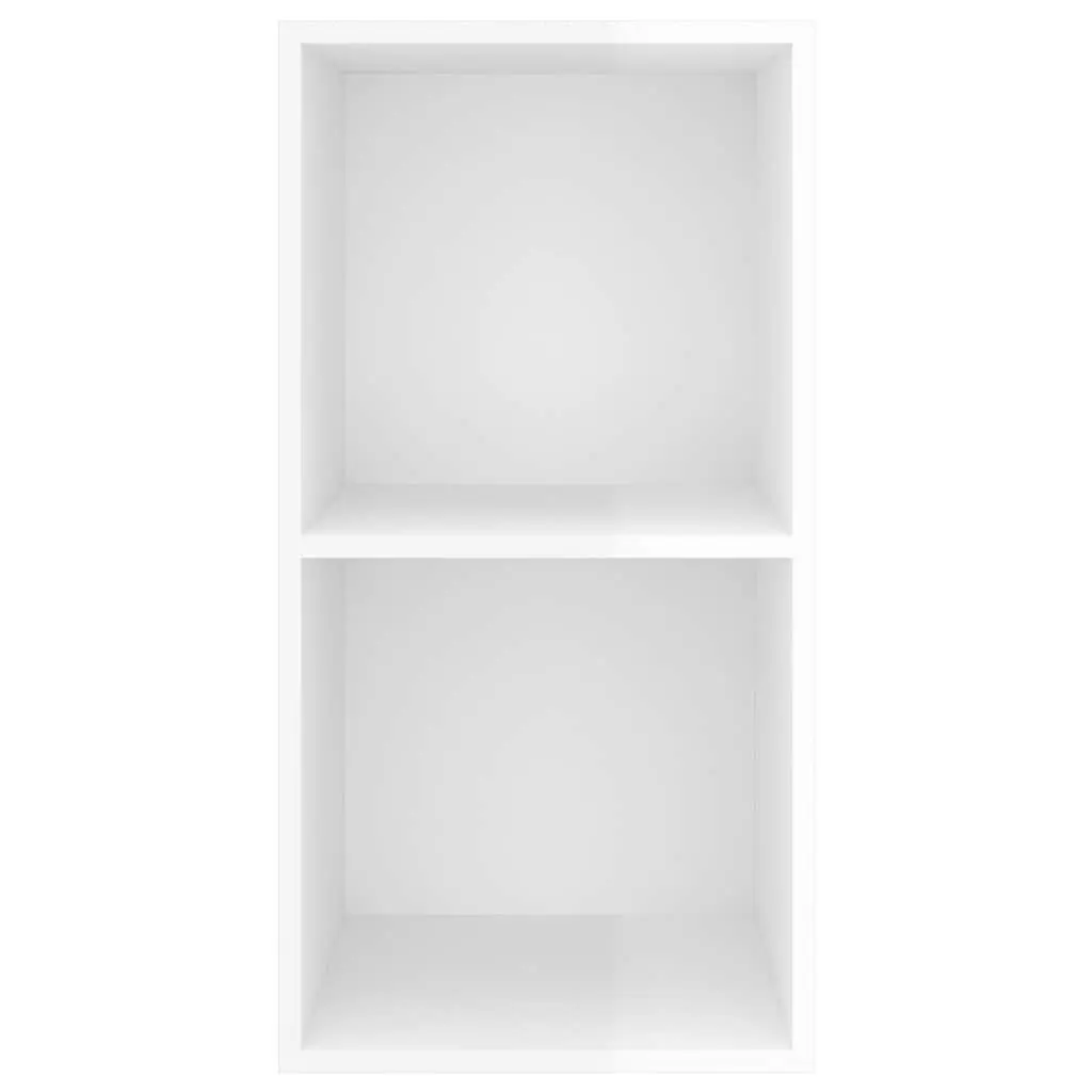 Wall-mounted TV Cabinet White High Gloss 2 Compartment Storage Display Unit