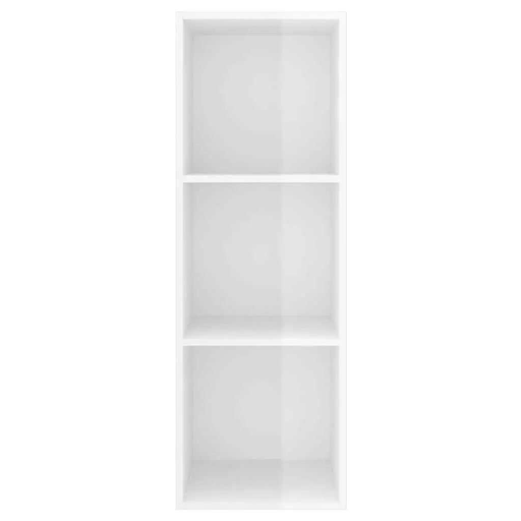 Wall-mounted TV Cabinet High Gloss White 3 Compartments Organised Storage Display