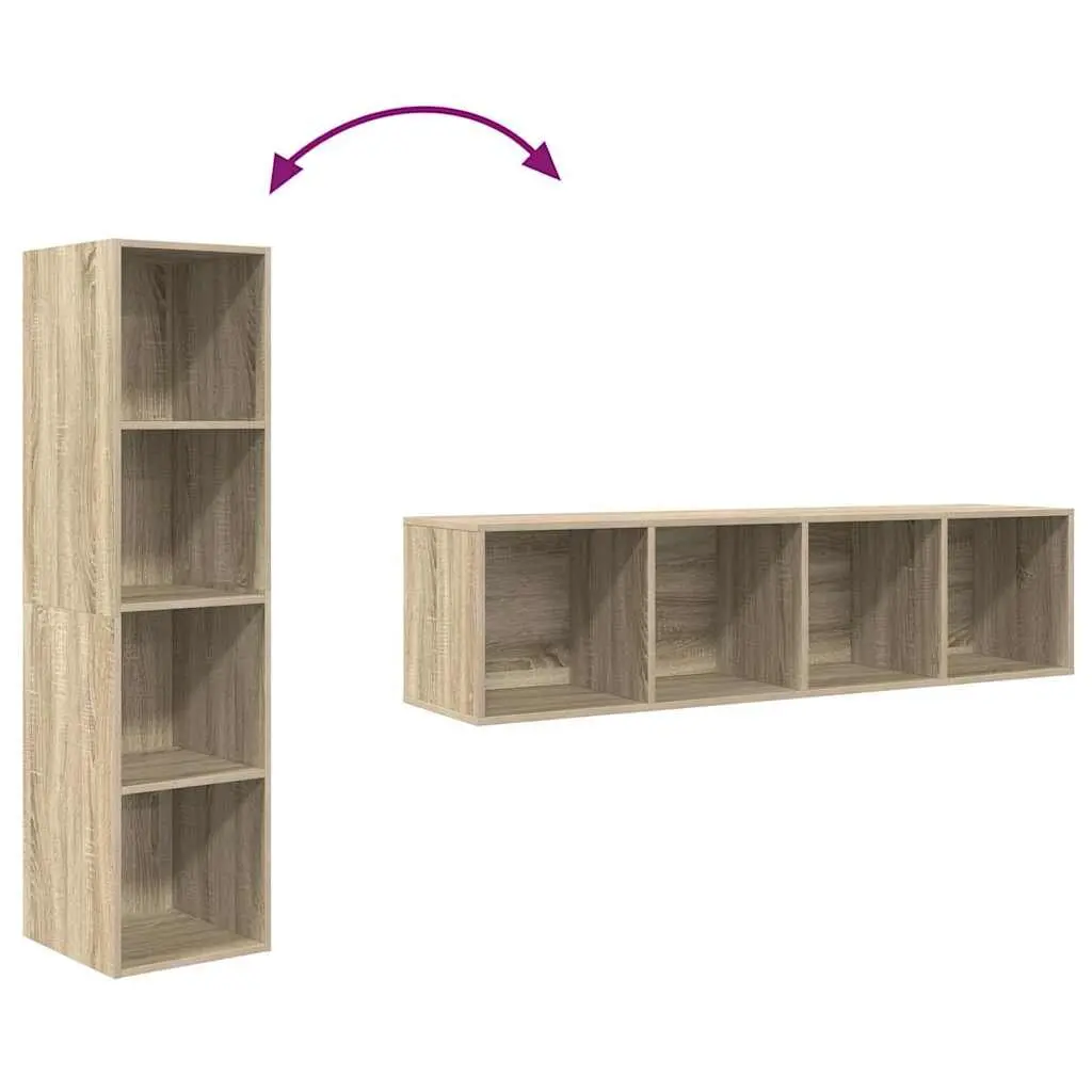 Wall-mounted TV Cabinet Brown 37 x 37 x 142.5 cm Vertical Horizontal Mount Storage Organiser