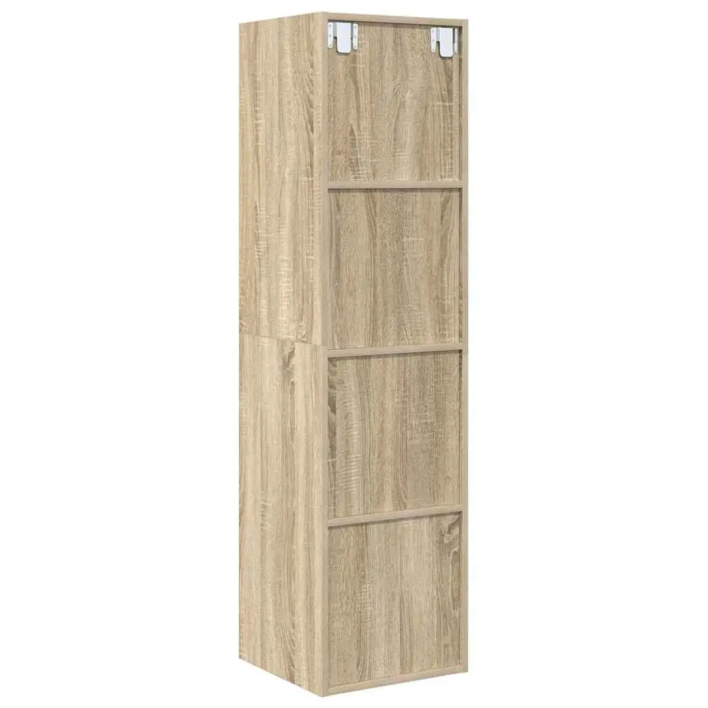Wall-mounted TV Cabinet Brown 37 x 37 x 142.5 cm Vertical Horizontal Mount Storage Organiser