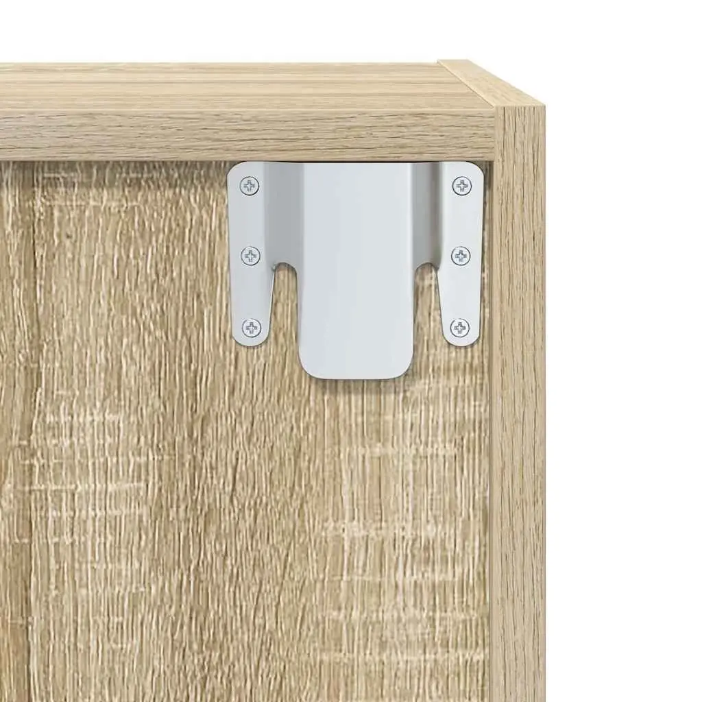 Wall-mounted TV Cabinet Brown 37 x 37 x 142.5 cm Vertical Horizontal Mount Storage Organiser
