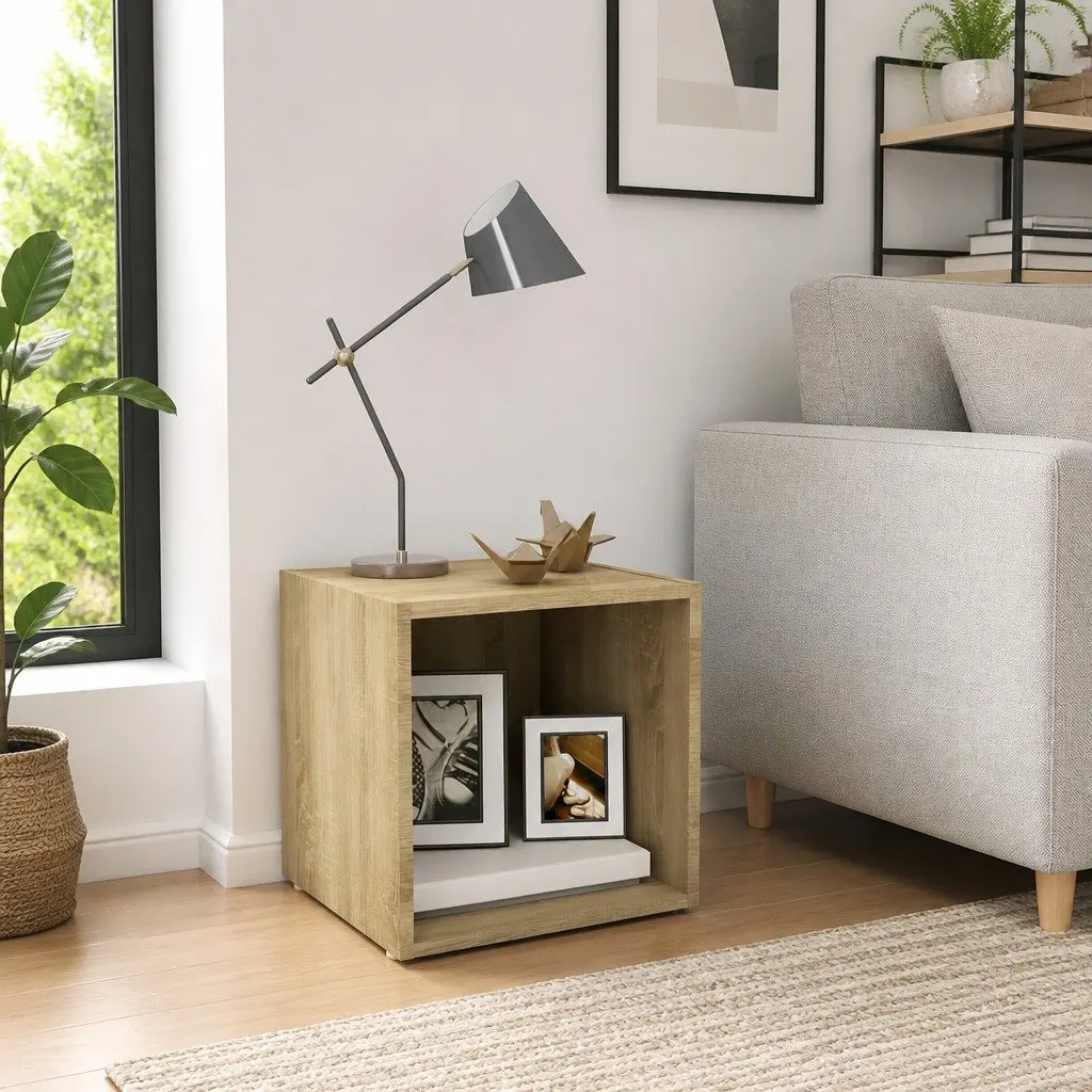 TV Cabinet Brown Engineered Wood Ground Stand Living Room Storage Unit