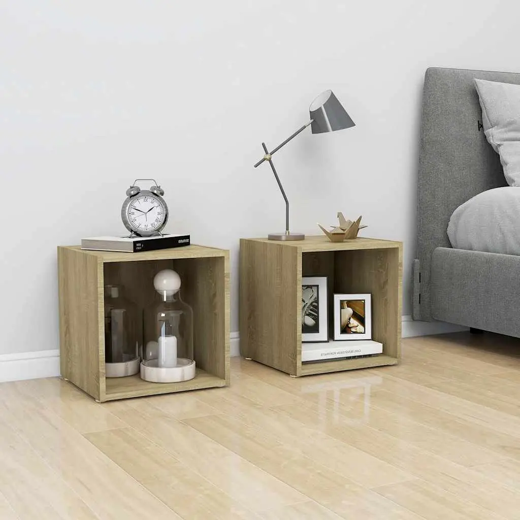 TV Cabinet Brown Engineered Wood Ground Stand Living Room Storage Unit
