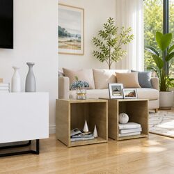 Compact Sonoma Oak TV Cabinets - Set of 2