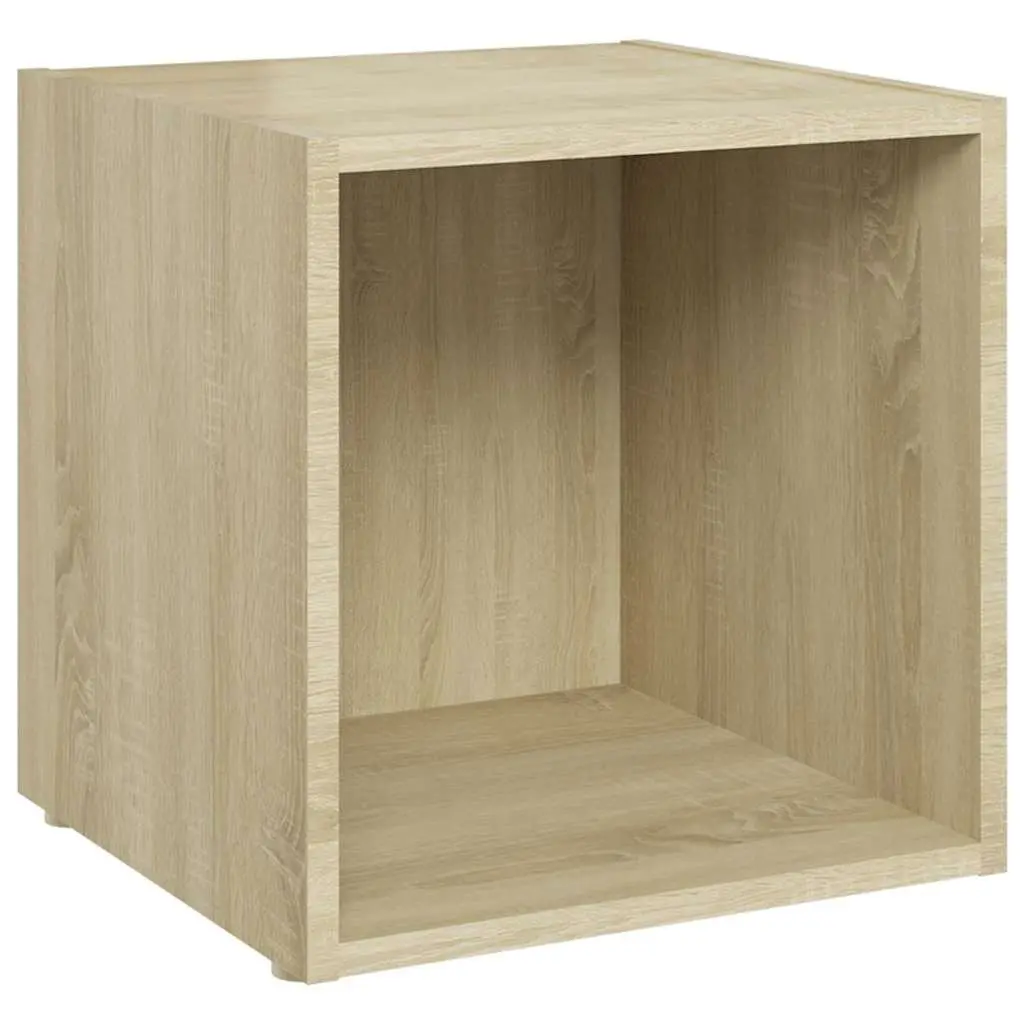 TV Cabinets Brown 37x35x37 cm 2 Piece Ground Stand Storage Unit