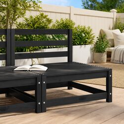 Black Pinewood Middle Sofa Sectional for Outdoors