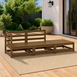 Compact and Versatile: Outdoor Lounge Set in Pinewood