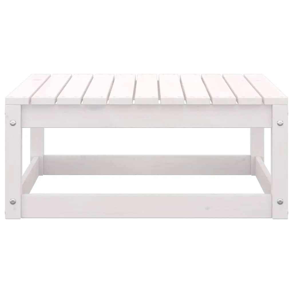 Garden Lounge Set White 2 Piece Pinewood Outdoor Sofa with Cushions Modular