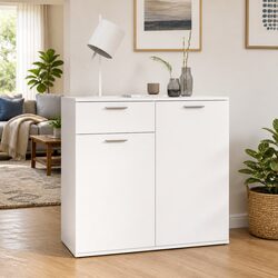 White Sideboard Storage Cabinet, 80x36x75cm
