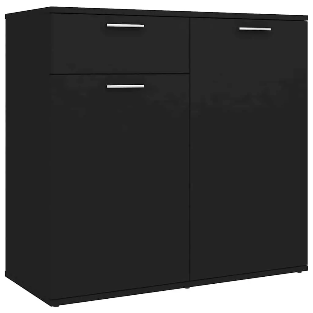 Sideboard Cabinet Black Storage Furniture with 2 Doors Drawer Home Buffet
